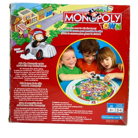 Monopoly Town Board Game Ages 4+ French Edition With Colorful Building Blocks - Picture 5 of 6